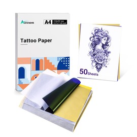 Papel de transferencia de tatuaje, 50 hojas de papel de transferencia para tatuaje, para papel profesional fácil de usar, 4 capas de tamaño A4 para tatuar