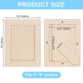 10pcs Wooden Frames for Craft - 8.8 × 6.7 Inch Unfinished DIY Wooden Picture Frames for Painting & Decorating, Creativity Photo Frame for Kid Gift