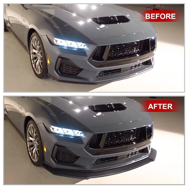 Fancemot Matte Black Front Bumper Lip Compatible with Ford Mustang