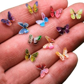 Micro Resin Butterflies, Dollhouse Miniature Tiny Butterflies, Terrarium Fairy Garden Dollhouse, Mini Landscaping Decoration (30PCS)