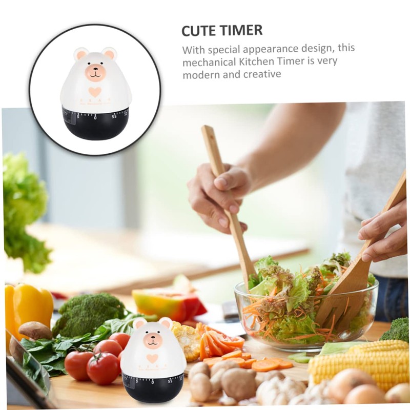 MAGICLULU Bear Shape Mechanical Kitchen Timer Manual Countdown Tool for