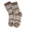 BambooMN Women's Brown Slipper Socks - Thick Vintage Sweater Patterned