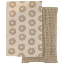 Mud Pie Taupe Waffle Towel Set; 26" x 16 1/2"