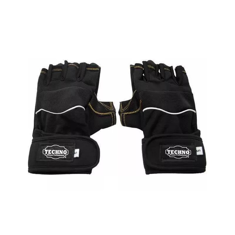 Techno Guantes Para Pesas + Vendas Para Rodillas Pack Gym