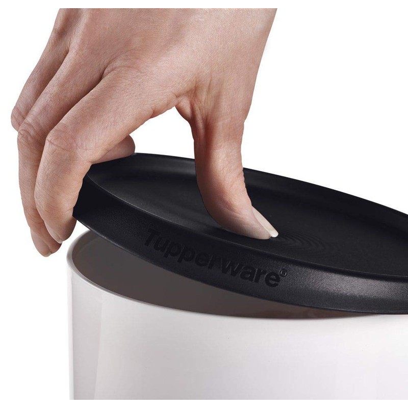Tupperware One Touch Reminder Canisters, Set of 4, Black