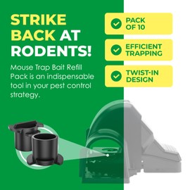 Rat Trap Bait Cup Refill Pack – 10-Pack Replacement Cups for Tunneled Rat Trap | Twist-in Design for Quick Setup | Compatible with UCatch Traps | Bait not Included