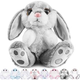 My OLi Kuscheltier Hase 20cm Plüsch Hase Stofftier Kuscheltiere Schlappohren Sitzend Kuschelhase Plüschtiere Für Mädchen Kinder Jungen-Graue Farbe
