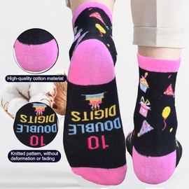 Dekzked 10th Birthday Gifts Ideas for Girls Funny Christmas Stocking Fillers Socks for 10 Year Old Tween Girls, Present for 10 Year Olds (UK, Alpha, One Size, Regular, Regular, Pink)