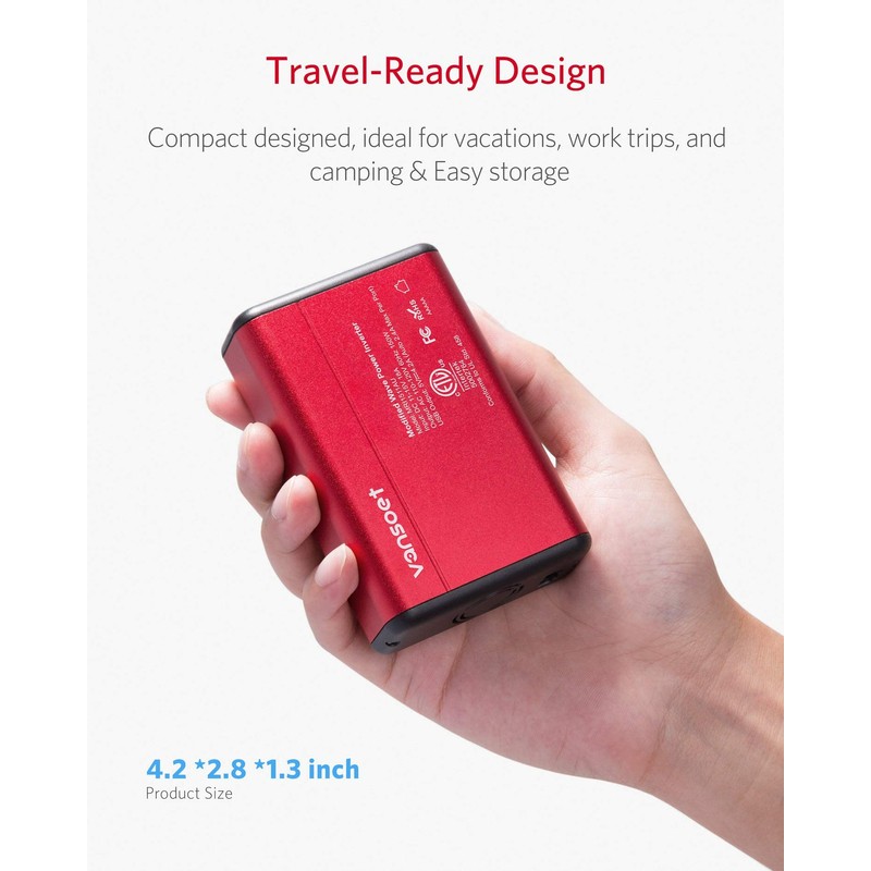 vansoet 150W Power Inverter DC 12V to 110V AC Car
