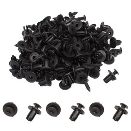 uxcell 100 Pcs 6mm Hole Retainer Clips Plastic Rivets Mud Flaps Bumper Fender Push Clips for Automotive