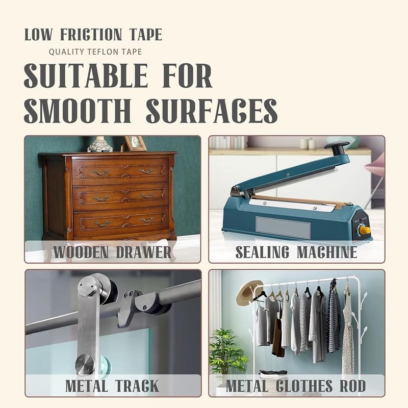 1 Roll 1 Inch X 33 Feet Low Friction Tape,
