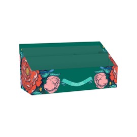 Clairefontaine - 116227C – Ein Briefhalter aus Karton 25 x 10 x 14 cm – Blumendekor Frida Kahlo – Home Office – Aufbewahrung Büro – Organizer – Kollektion Frida Kahlo
