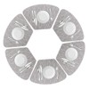 DRASAWEE Round Table Placemats Set of 6 Wedge Washable Table