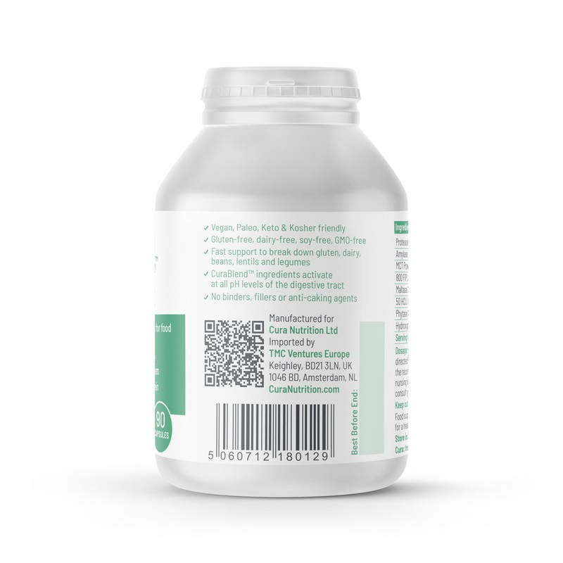 Cura Nutrition Cura Nutrition CuraZyme Tolerance 90 Capsules | Digestive