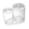 WOONEKY Acrylic Double Hole Cotton Swab Box Makeup Case Lid