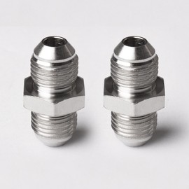 6AN to 6AN Male Flare Coupler - Straight Fuel Line Adapter Fitting for Oil Cooler, Fuel Rail & Hydraulic Systems (AN6/AN6 Union Connector) (2PCS)