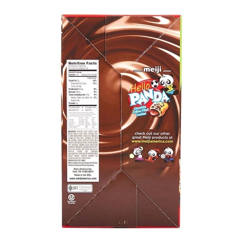 Meiji Hello Panda Cookies, Chocolate Crème Filled -32 Count, 0.75oz