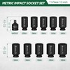 TIWINTUL 11-Piece Axle Nut Socket Set, Metric 1/2 Impact Socket