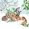 20 Napkins Winter Animals Share the Food | Rabbit | Birds | Table Decoration 33 x 33 cm