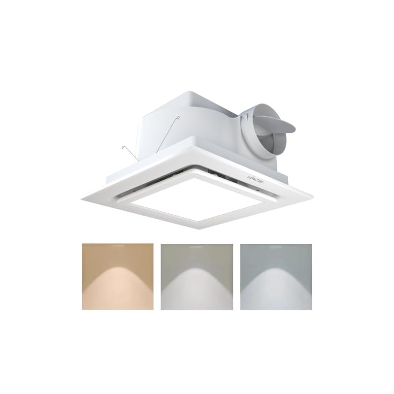 Bathroom Exhaust Fan with Light, 141 CFM Vent Fans, 3CCT