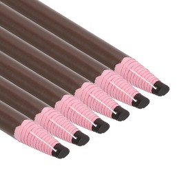 PATIKIL China Markers, 6 Pack Grease Pencil Peel Off Wax Pencil Wood for Labeling Drawing Glass Garments Film Paper Vinyl Metal, Brown