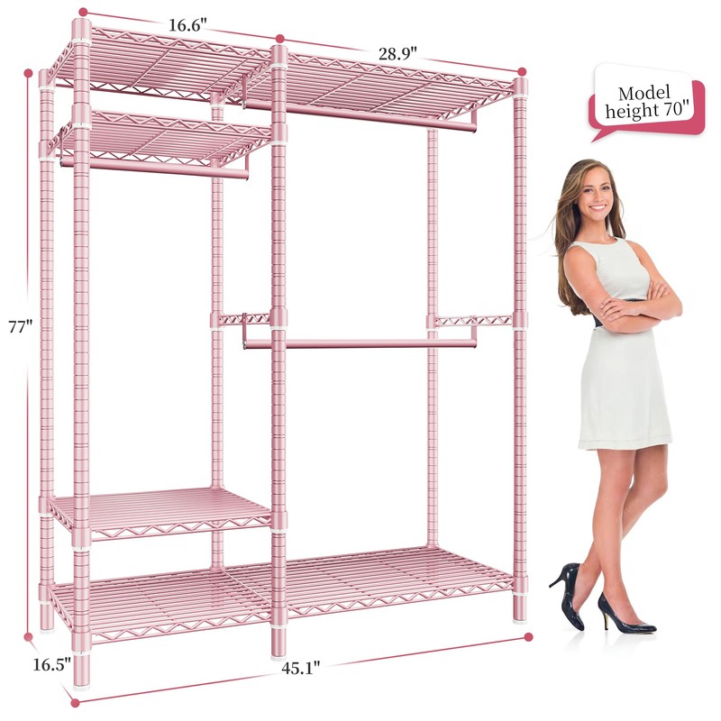 Raybee Clothes Rack Loads 780LBS, Clothes Rack for Hanging Clothes,