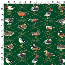 GRAPHICS & MORE Reeds and Ducks Pattern Mallard Wood Redhead Hooded Merganser Premium Roll Gift Wrap Wrapping Paper