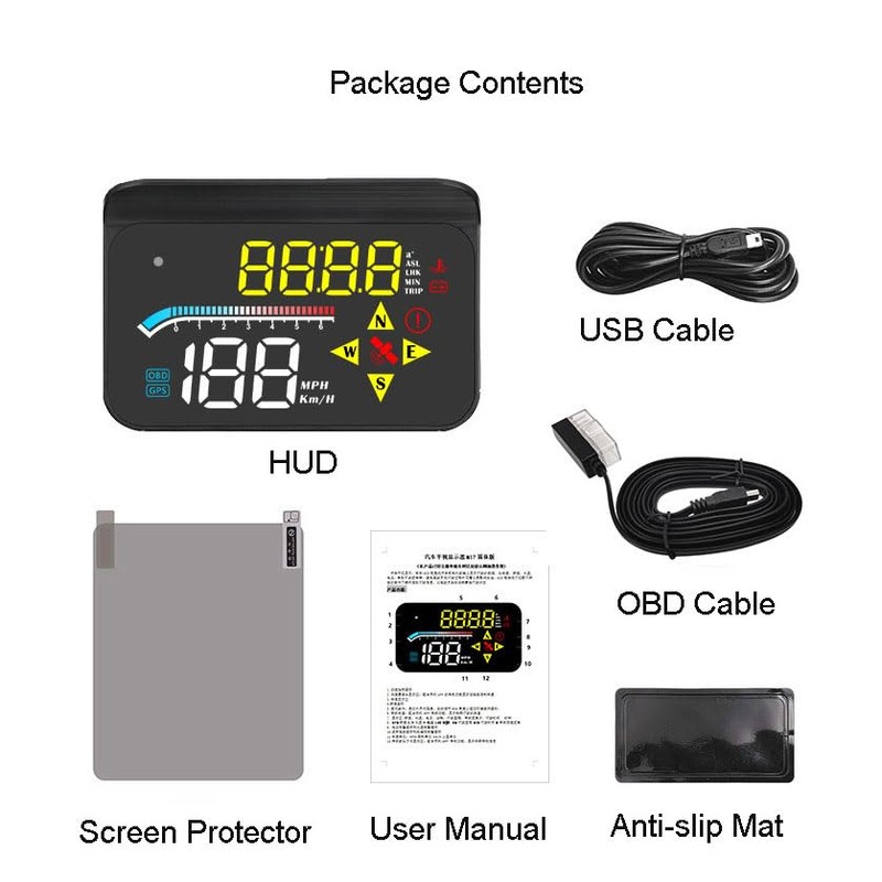 zalati HUD Display Head-Up Display Dual Mode GPS OBD Reflection