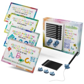 Reusable Grooved Handwriting Workbooks for Kids With Disappearing Ink:_Complete Set of 4