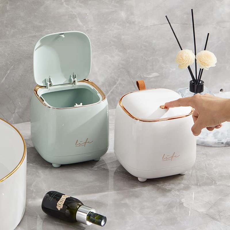 ETRAVEL Tabletop Trash Can with Lid, Small Trash Can with