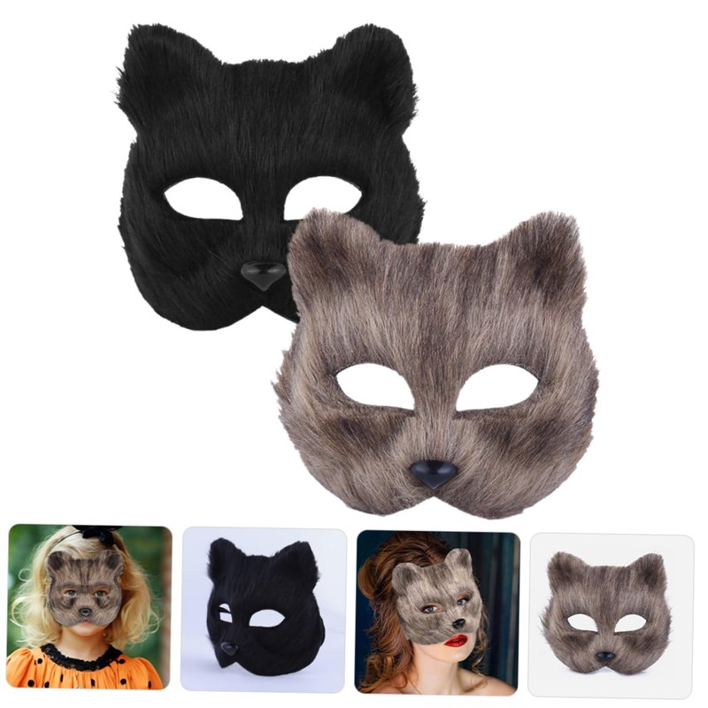 WOONEKY Realistic Fox Masks Animal Masks Cosplay for Men Women