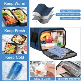 MATEIN Lunch Backpack for Men, 17 Inch Travel Laptop Backpack with Cooler Compartment, Airline Approved Carry On Backpack with USB Port, Waterproof Computer Bag for Business Work Camping Picnic, Blue