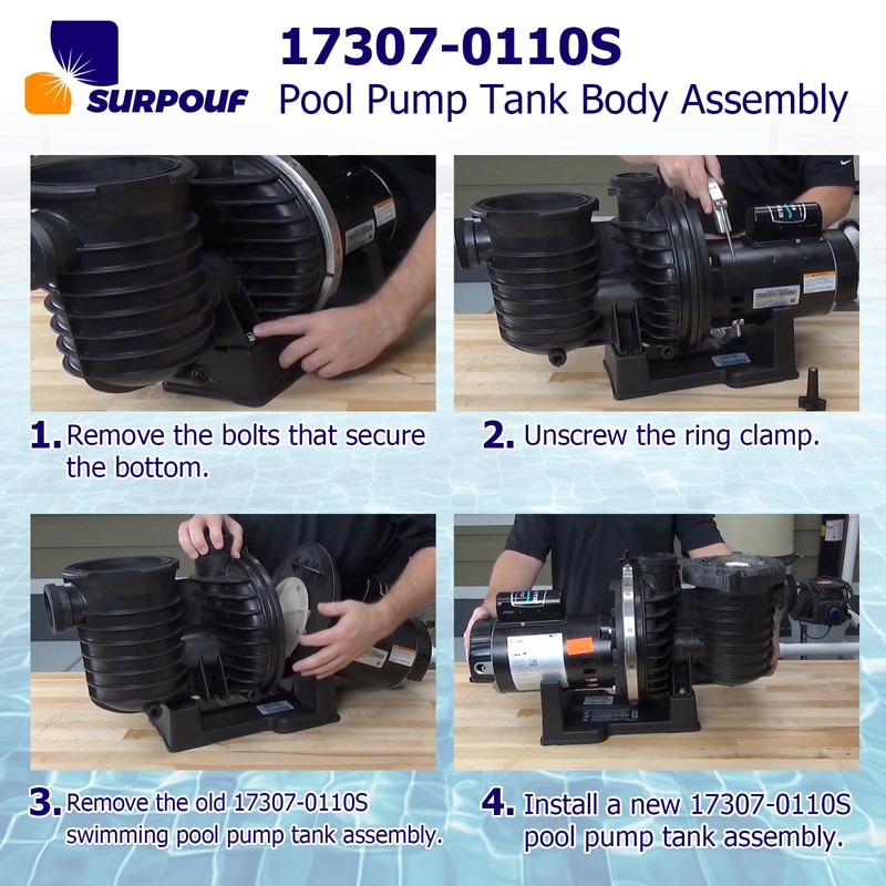 SURPOUF 17307-0110S Pool Pump Tank Body Assembly Compatible with Pentair