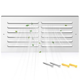 Leinuosen 1 Pcs 16 x 8 Inch Return Air Vent Cover Fit for 14 x 6 Inch Duct Opening Cold Air HVAC Wall Grille PVC for Sidewall and Ceiling Home Bathroom Kitchen Improvement