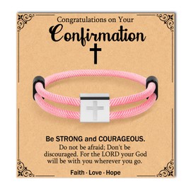 Focxoio Confirmation Gifts for Girls Catholic, Confirmation Bracelet Decorations Baptism Christian Easter Gifts Teen Girls Daughter