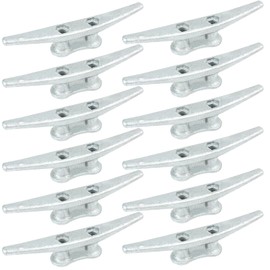 BALAVA Boat Cleats 6 Inch,Hot Dip Galvanized Cast Iron Dock Cleats, Rope Cleats, Boat Dock Cleats for Marine Deck Nautical Decor,Piers for Tying up Boats,Hardware Not Included(12 Pack)