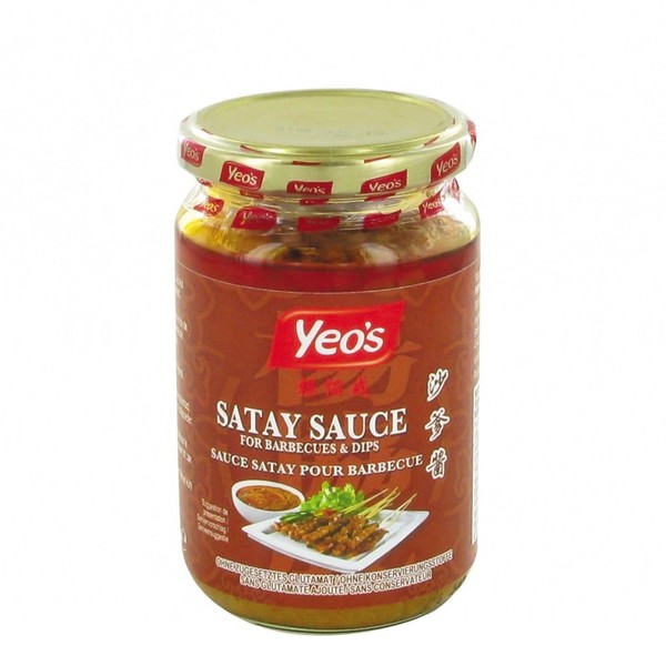 YEO'S Sauce SATAY/Saté pour barbecue et accompagnement 250ML - Sans conservateur (Lot de 2 pots)