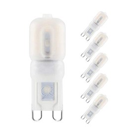 3 W G9 LED Bulb, 300 Lumens, 3000 K Warm White, No Flickering LED Bulb, Not Dimmable, 360 Degree Angle, AC 220-240 V, Replacement 30 W G9 Halogen Bulb, Pack of 6
