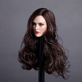 OBEST Best Female Head Sculpture Model, European and American Sexy Head Sculpture, Suitable for 1/6 Moving Doll, Blue Pupil and Brown Hair