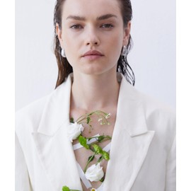 ECHTZEIT The Organic Drop Creole Earrings with Organic Lines in Teardrop Shape 2.2 cm Long Light and Comfortable, Stainless Steel, No Gemstone