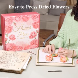 Aboofx Flower Press Kit, 11.2 x 11.2 inches Flower Press Kit, 8 Layers Flower Pressing Kit, Flower Drying Kit, Bouquet Preservation Kit for Arts and Crafts Lovers