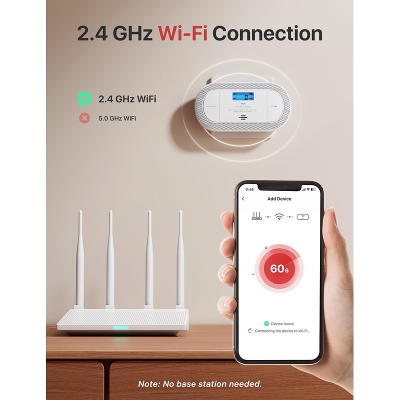 X-Sense Wi-Fi Plug-in Carbon Monoxide Detector with AAA Battery Backup,