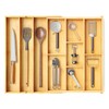 SpaceAid Bamboo Utensil Drawer Organizer with Labels, Kitchen Silverware Expandable