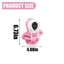 JOYCOURT Christmas Car Shift Knob Hoodie Cover, Christmas Style Hoodie Winter Warm Car Shift Cover Shifter Hoodie Protector, Universal Shift Knob Cover Car Interior Decoration Accessories (Pink)