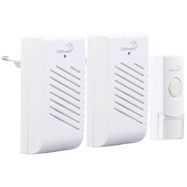 CASAcontrol Doorbell sound: 2 socket doorbells, 1 wireless bell button, 16 ringtones, 50 m (house bell sound, front door ringtones, doorbell amplifier)