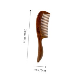 WOONEKY 20cm Long Wooden Anti-static Hair Comb Natural Sandalwood Material Safe for Scalp Massage