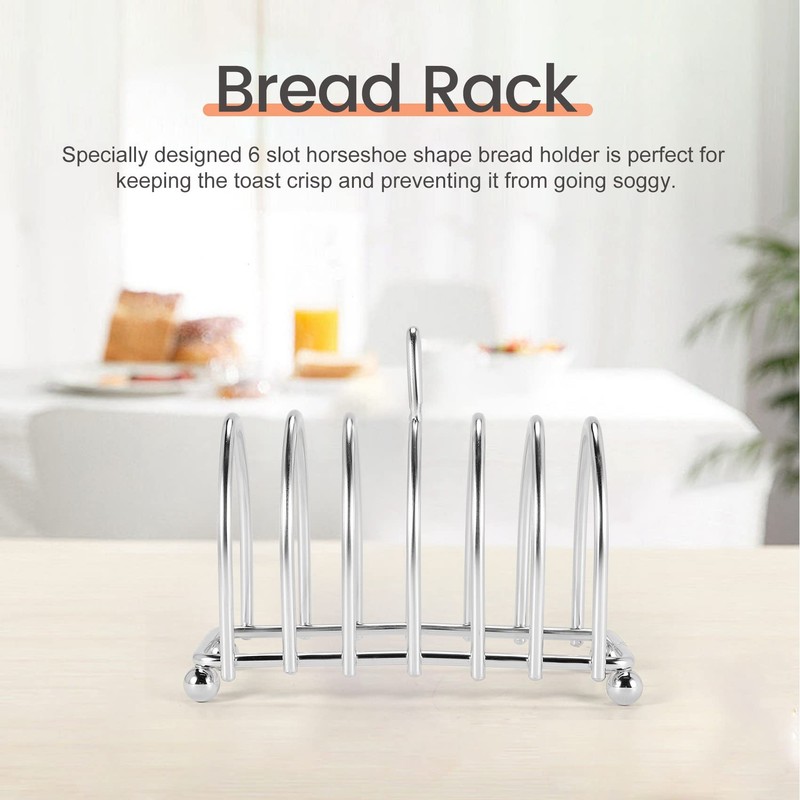 Restrdt Toast Bread Rack Holder 6 Steel Toast Rack with