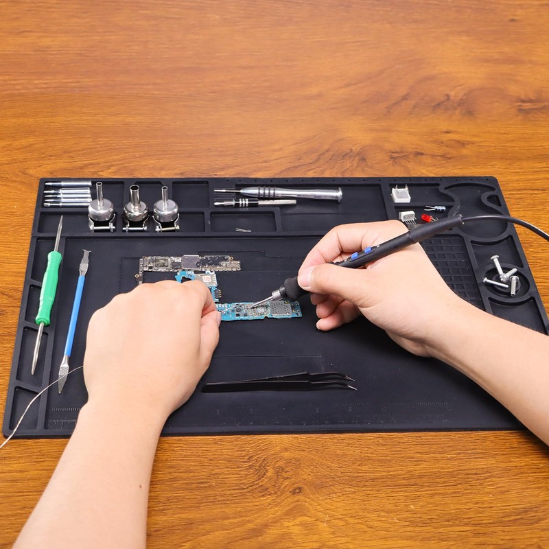 WEP M170 Silicone Soldering Mat 17.3x12.2 inches Heat-resistant with 8