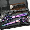 7.0 Inches Hair Cutting Scissors Set with Combs Lether Scissors