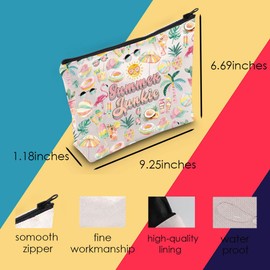 MNIGIU Summer Junkie Cosmetic Bag Beach Day Gift Summer Lover Gift Summer Vacation Gift For Traveler (Summer Bag)
